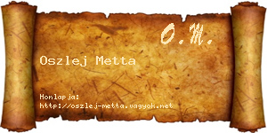 Oszlej Metta névjegykártya